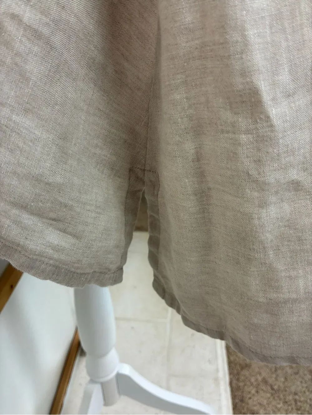 Relaxed Linen Tunic w-Draped Cowl Neck & convertible sleeves great pockets! - Picture 6 of 9